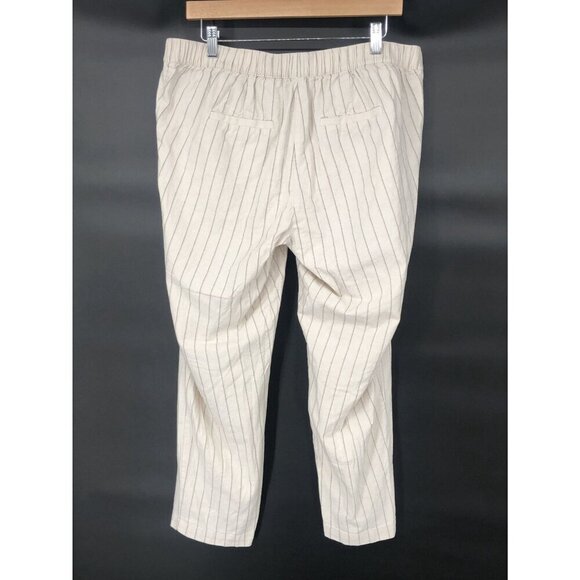 Asos Striped Linen Blend Trousers Womens 12 Beach Boho Vacation Resort Summer - Picture 2 of 10